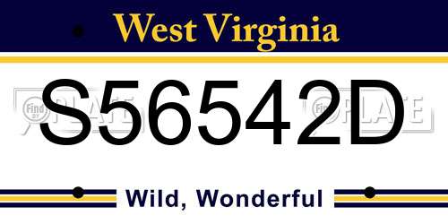 S56542D West Virginia License Plate