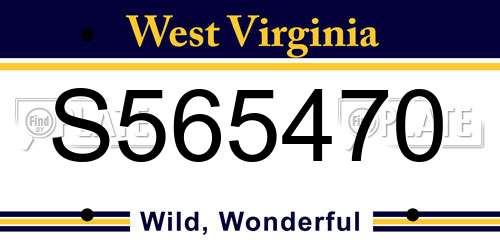 S565470 West Virginia License Plate