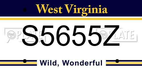 S5655Z West Virginia License Plate