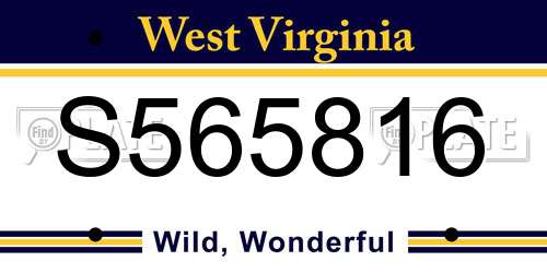 S565816 West Virginia License Plate