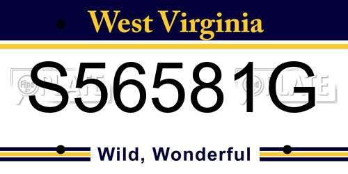 S56581G West Virginia License Plate