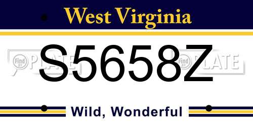 S5658Z West Virginia License Plate