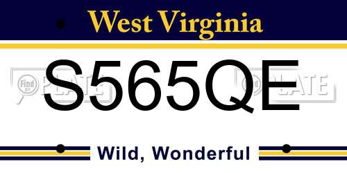 S565QE West Virginia License Plate