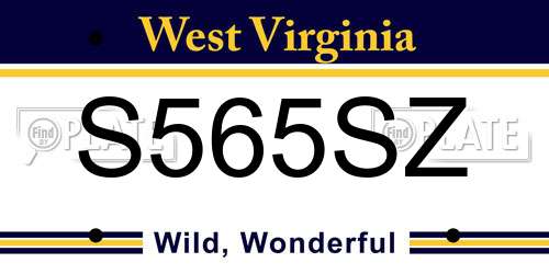S565SZ West Virginia License Plate