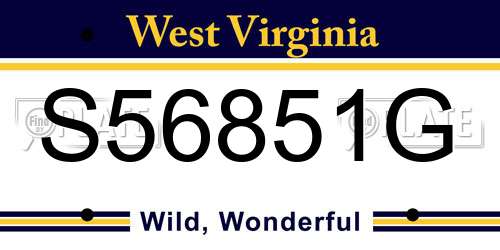 S56851G West Virginia License Plate