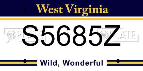 S5685Z West Virginia License Plate