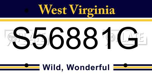S56881G West Virginia License Plate