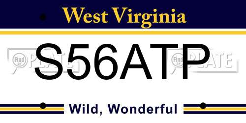 S56ATP West Virginia License Plate