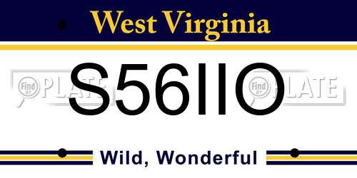 S56IIO West Virginia License Plate