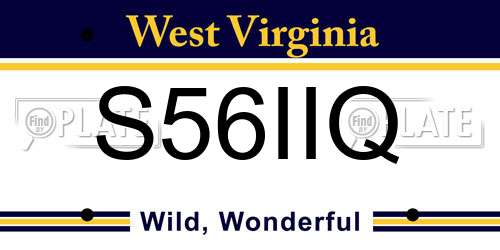 S56IIQ West Virginia License Plate