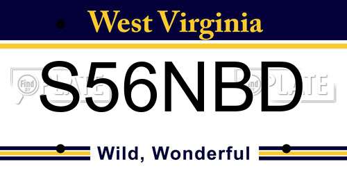 S56NBD West Virginia License Plate