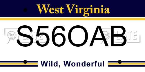 S56OAB West Virginia License Plate