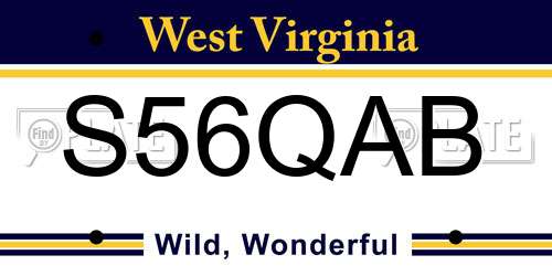 S56QAB West Virginia License Plate