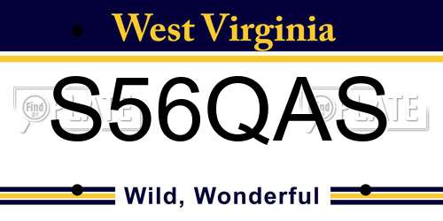S56QAS West Virginia License Plate