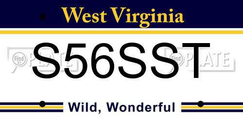 S56SST West Virginia License Plate