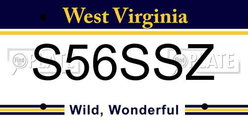 S56SSZ West Virginia License Plate