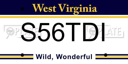 S56TDI West Virginia License Plate