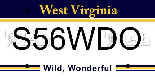 S56WDO West Virginia License Plate