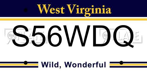 S56WDQ West Virginia License Plate