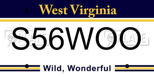 S56WOO West Virginia License Plate