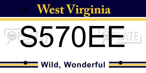S570EE West Virginia License Plate