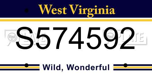 S574592 West Virginia License Plate