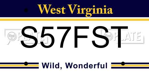 S57FST West Virginia License Plate