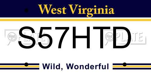 S57HTD West Virginia License Plate
