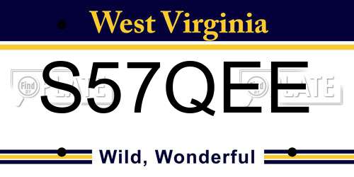S57QEE West Virginia License Plate
