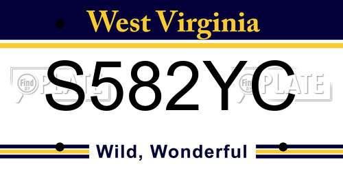 S582YC West Virginia License Plate