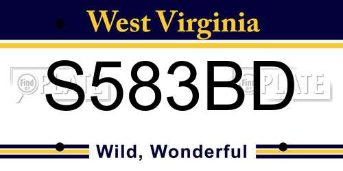 S583BD West Virginia License Plate