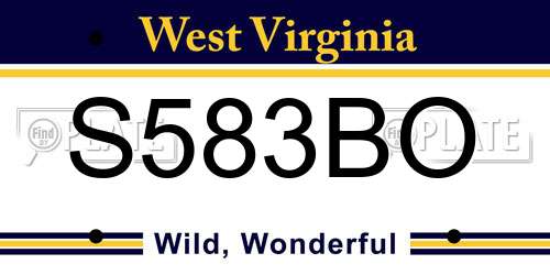 S583BO West Virginia License Plate
