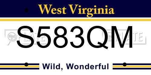 S583QM West Virginia License Plate