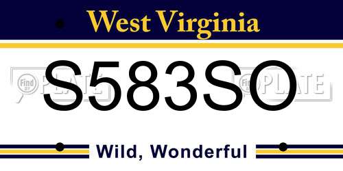 S583SO West Virginia License Plate