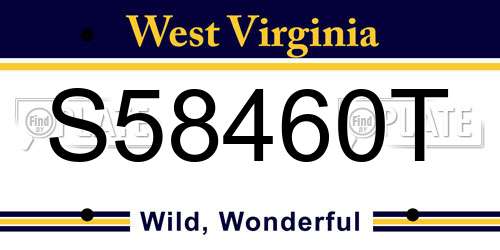 S58460T West Virginia License Plate