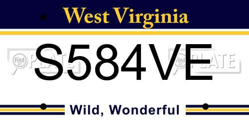 S584VE West Virginia License Plate