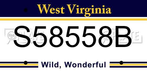S58558B West Virginia License Plate