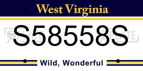 S58558S West Virginia License Plate