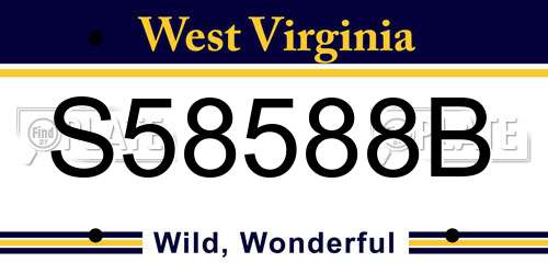 S58588B West Virginia License Plate