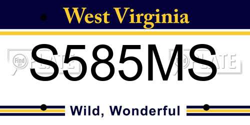 S585MS West Virginia License Plate