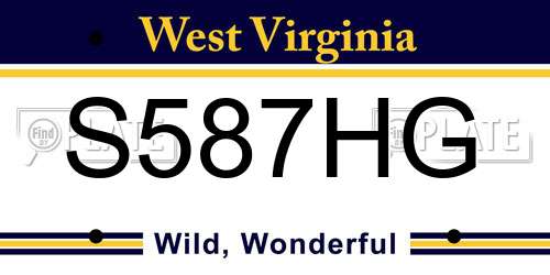 S587HG West Virginia License Plate