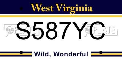S587YC West Virginia License Plate