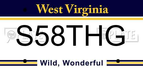 S58THG West Virginia License Plate