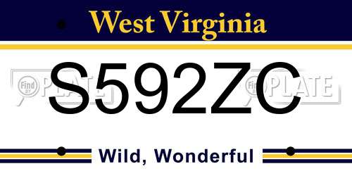 S592ZC West Virginia License Plate