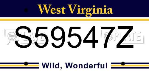 S59547Z West Virginia License Plate