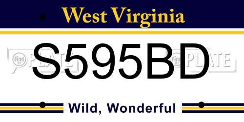S595BD West Virginia License Plate