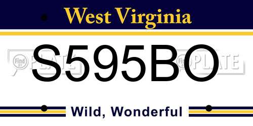 S595BO West Virginia License Plate