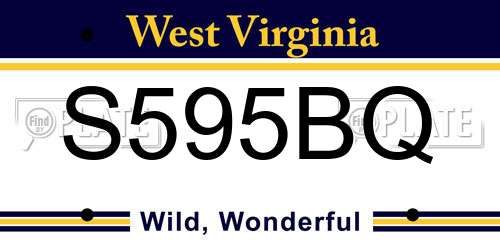 S595BQ West Virginia License Plate