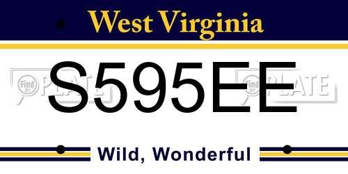 S595EE West Virginia License Plate
