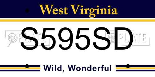 S595SD West Virginia License Plate